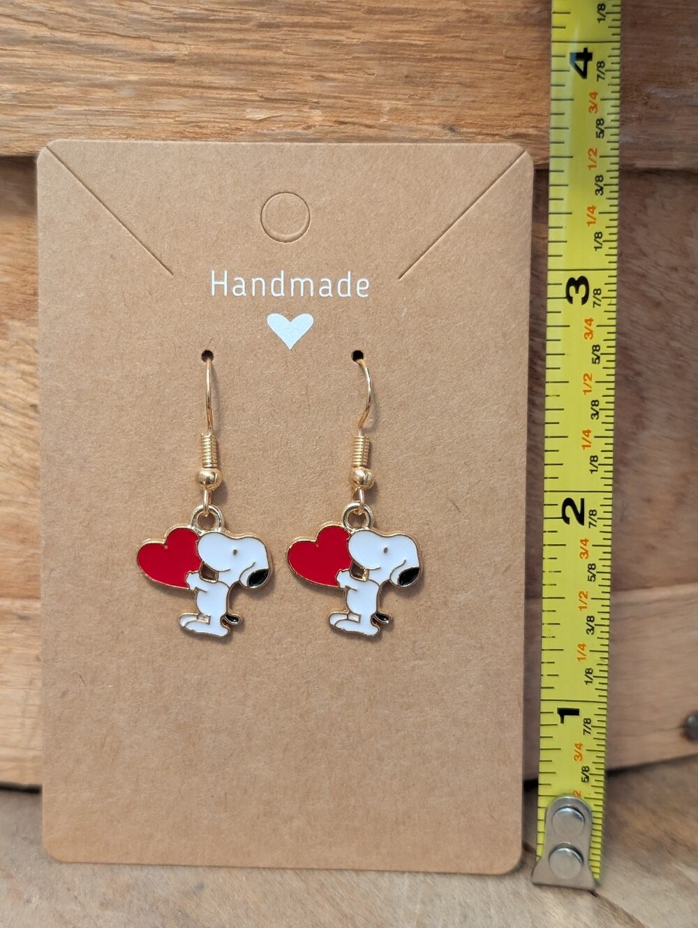 Peanuts Snoopy Enamel Metal Earrings NEW